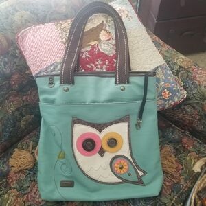 Chala Teal Owl Tote Bag